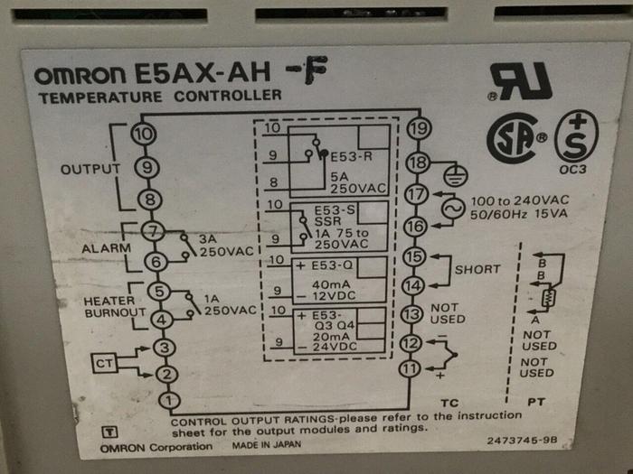 Used OMRON Temperature Controller E5AX-AH-F #110064