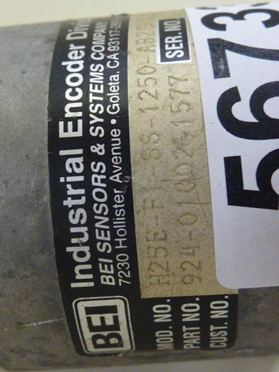 Used BEI INDUSTRIAL ENCODER Rotary Encoder H25E-F1-SS-1250-ABZC #56733