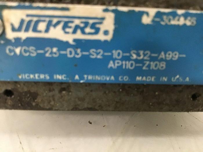 Used VICKERS Valve CVCS25D3S210S32A99AP110Z108 #141656