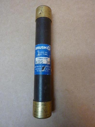 Used BRUSH FUSES 30 Amp Fuse KOS-30 #36419
