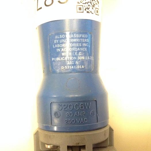 Used HUBBELL Pin & Sleeve Connector 320C6W #68709