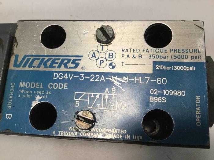 Used VICKERS Directional Hydraulic Valve DG4V322AMUHL760 Used