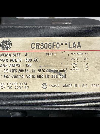 Used GENERAL ELECTRIC CR306F0**LAA