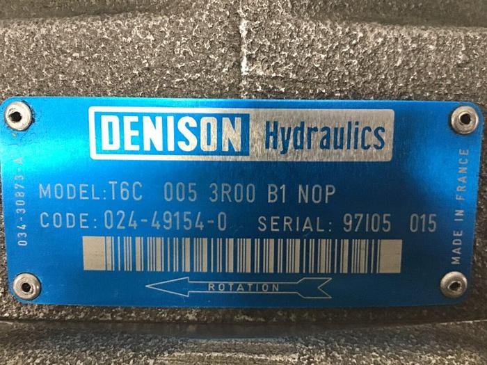 Used DENISON HYDRAULICS Hydraulic Pump T6C 005 3R00 B1 N0P B Used