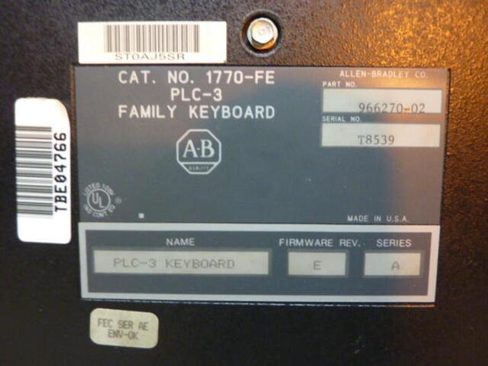 Used ALLEN BRADLEY Keyboard 1770-FE SER A #29143