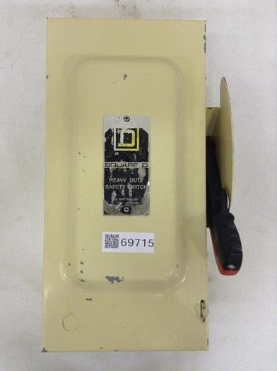 Used SQUARE D 60 Amp Safety Switch HU362 #69715
