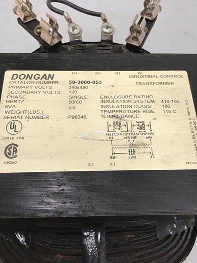 Used DONGAN 3 kVA Transformer 50-3000-053 #134964