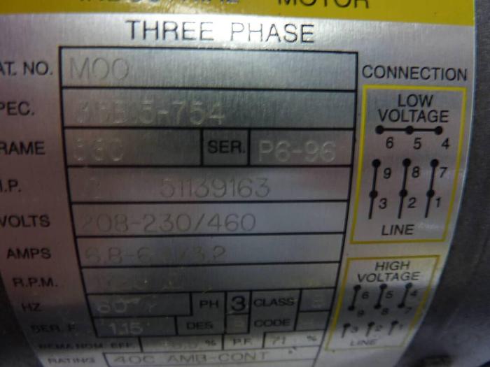 Used BALDOR 2 HP Motor w/ Gearbox M00 USED