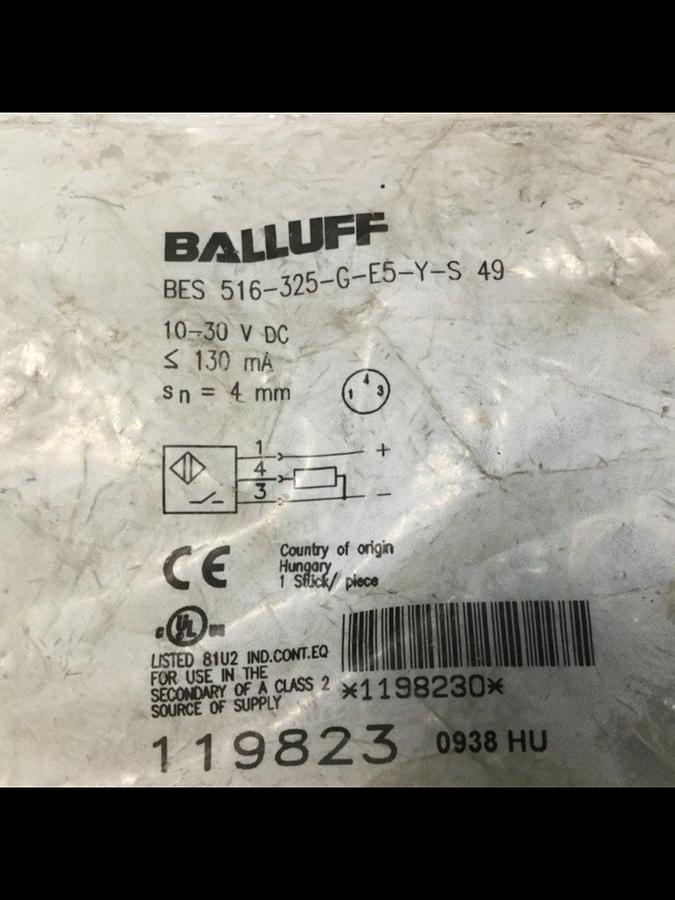 BALLUFF Proximity Switch BES 516-325-G-E5-Y-S49 USED