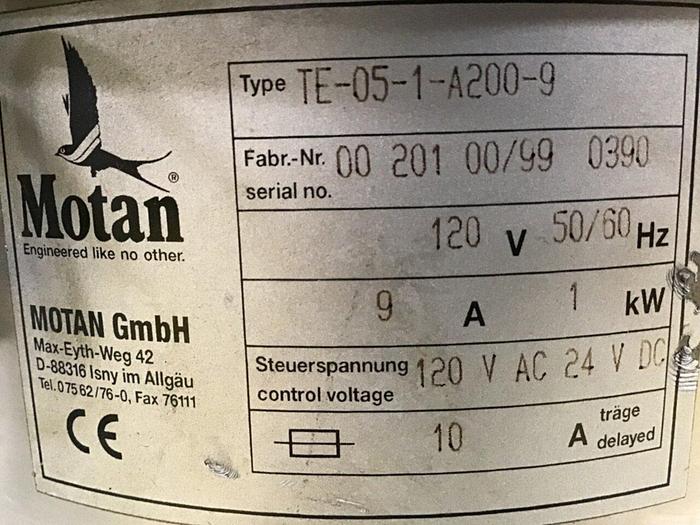 Used MOTAN Vacuum Loader TE-05-1-A200-9 #132239
