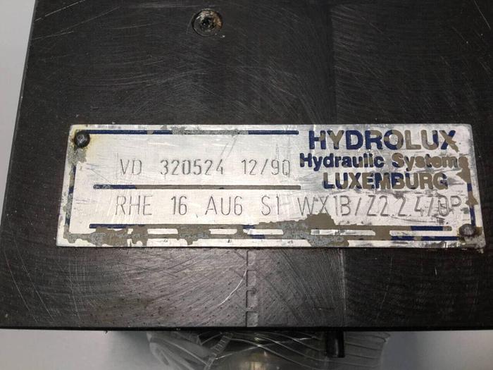 Used HYDROLUX Hydraulic Valve RHE 16 AU6 S1 WX1B/Z2.2.4/0P #98826