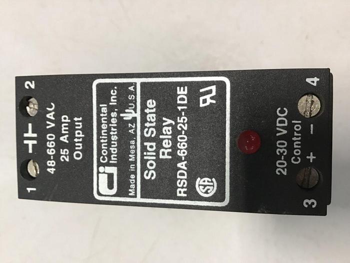 Used CONTINENTAL INDUSTRIES Solid State Relay RSDA-660-25-1DE #134764