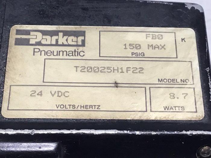 Used PARKER Pneumatic Solenoid Valve T20025H1F22 #123247