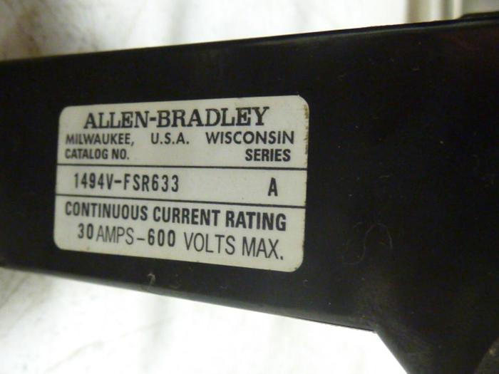 Used ALLEN BRADLEY Line Terminal Guard Disconnect 1494V-DS30 SER D #57370