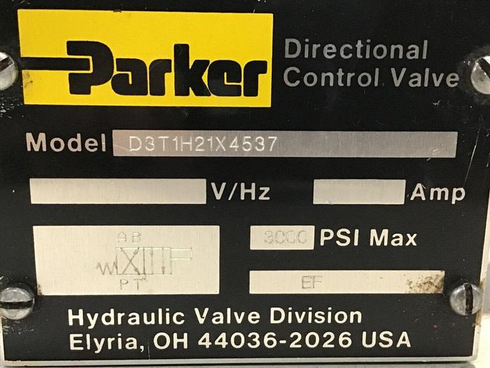 Used PARKER Directional Control Valve D3T1H21X4537 #117033