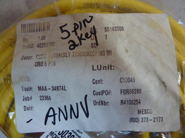 BRAD HARRISON / WOODHEAD Cable 773030K02F180 #29635