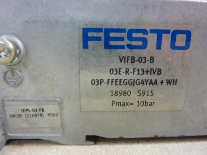 Used FESTO Control Block / Valve Terminal IFB13-03 Used