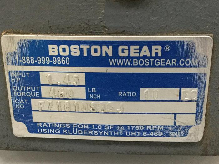 Used BOSTON 1/2 HP Gearmotor FUTF-8P-8 79067 Used