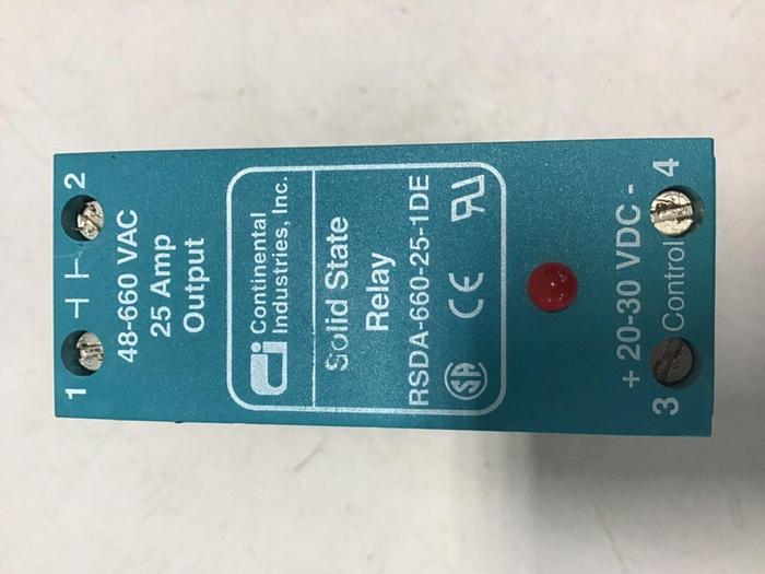 Used CONTINENTAL INDUSTRIES Solid State Relay RSDA-660-25-1DE #138150