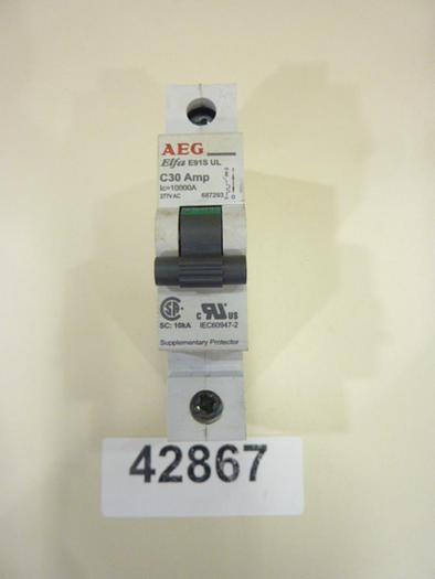 Used AEG MOTOR CONTROL 30 Amp Breaker E91S-C30 #42867