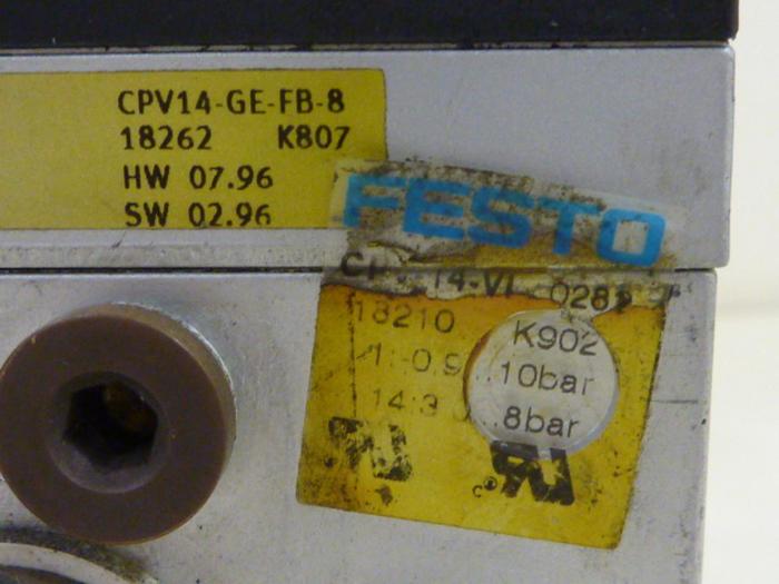 Used FESTO Valve Terminal CPV14 CPV14-GE-FB-8 #54638