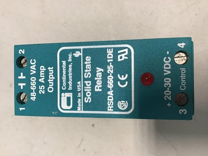 Used CONTINENTAL INDUSTRIES Solid State Relay RSDA-660-25-1DE #138132