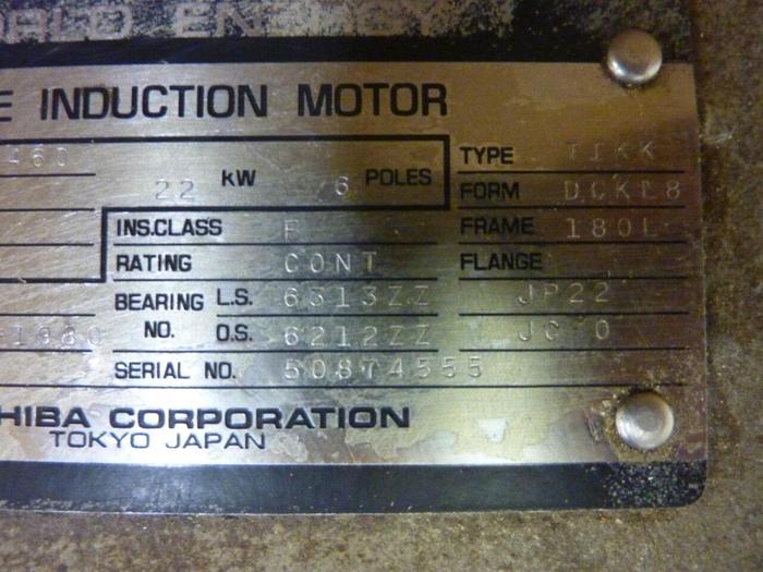Used TOSHIBA 29 HP Induction Motor MOTOR708 #56708