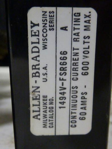 Used ALLEN BRADLEY 60 Amp Disconnect Switch 1494V-DS60 SER A #57445