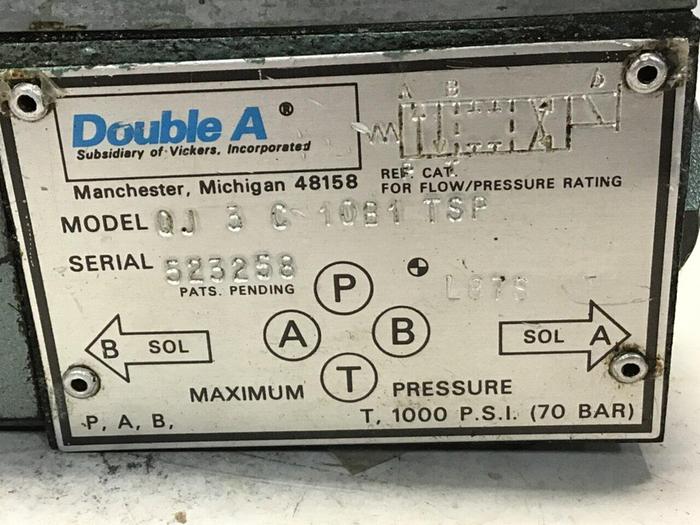 Used DOUBLE A Valve QJ 3 C 10B1 TSP #138436