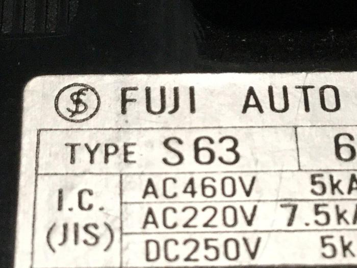 Used FUJI ELECTRIC 60 Amp Breaker S63-60 #109840