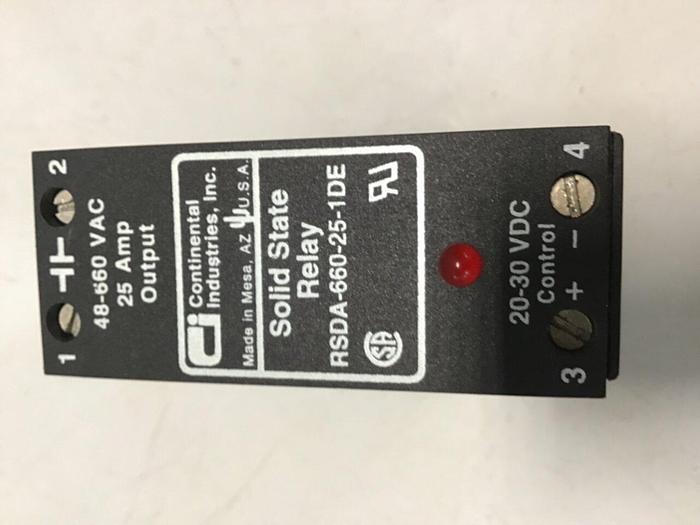 Used CONTINENTAL INDUSTRIES Solid State Relay RSDA-660-25-1DE #134736