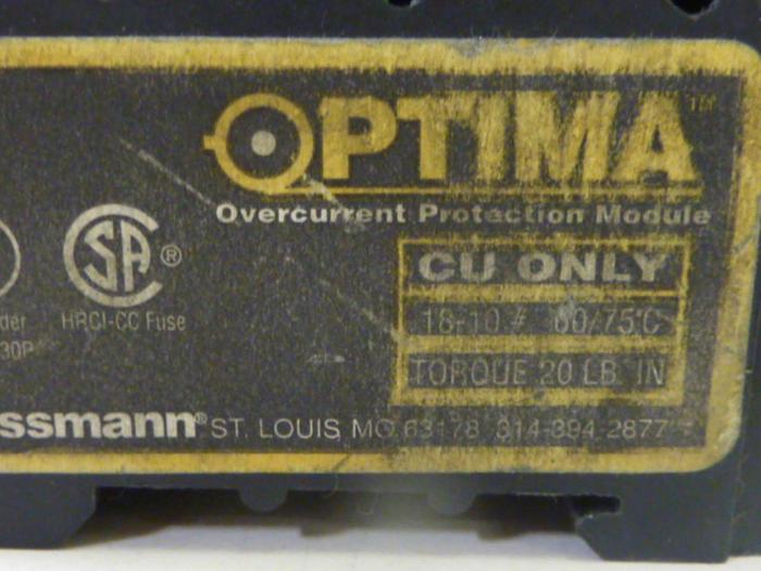Used BUSSMANN 30 Amp Fuse Block OPM-CC #43621