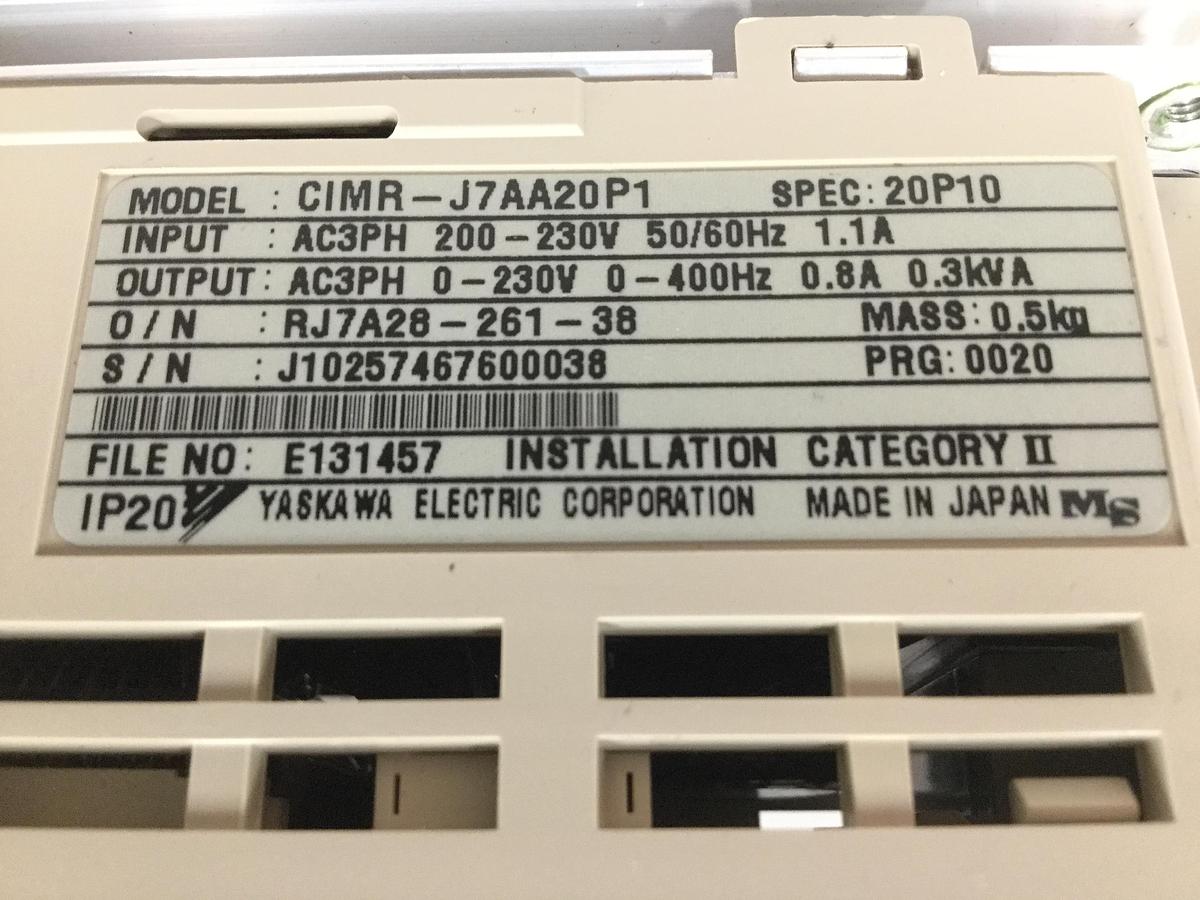 Used YASKAWA VS Mini J7 Inverter CIMR-J7AA20P1 USED