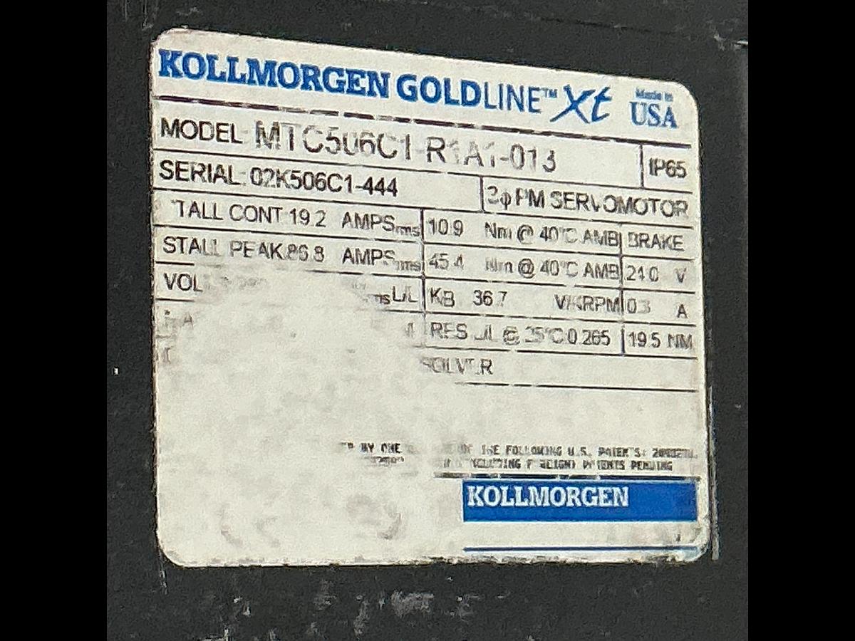 Used KOLLMORGEN GOLDLINE XT MTC506C1-R1A1-013