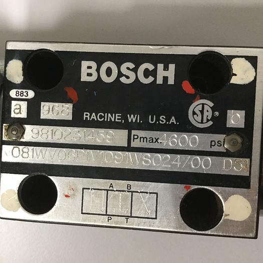 Used BOSCH Relief Valve 9810231459 081WV06P1V1091WS024/00D51 Used