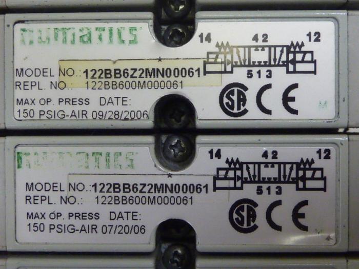 Used NUMATIC Manifold Block & Pneumatic Valves 239-1174 #63008