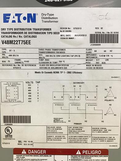 Used CUTLER HAMMER V48M24T75EE
