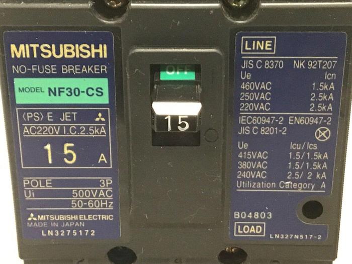 MITSUBISHI 15 Amp Circuit Breaker NF30-CS-15 #124884