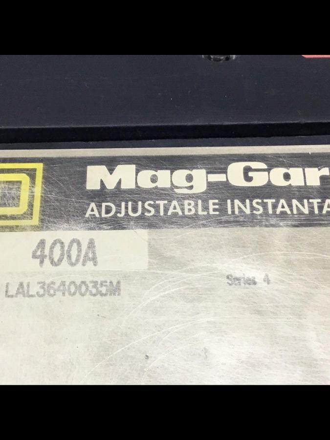 Used SQUARE D 400 Amp Circuit Breaker LAL3640035M #144285