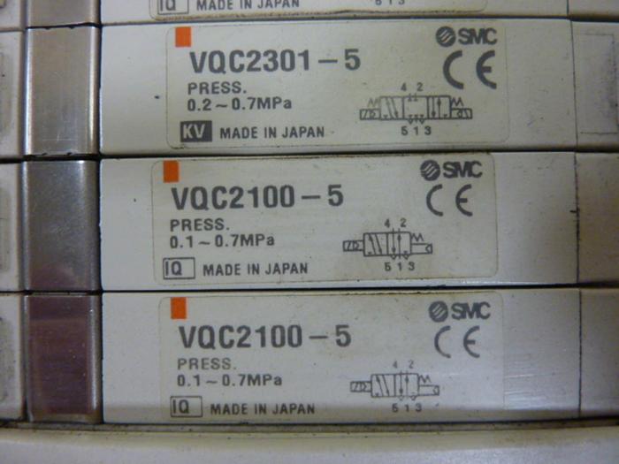 Used SMC Control Block w/ Valves VQC2200-5 #52949