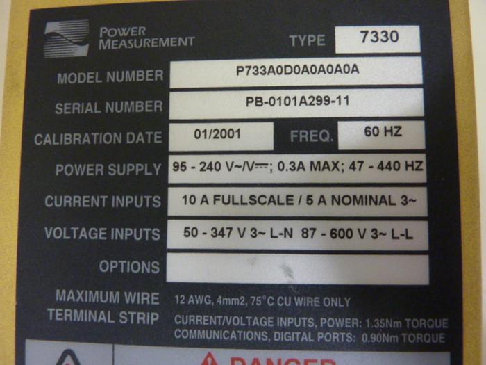 Used POWER MEASUREMENT Control P733A0D0A0A0A0A #55480