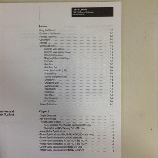 Used ALLEN BRADLEY User Manual 1746-NM003 #70855