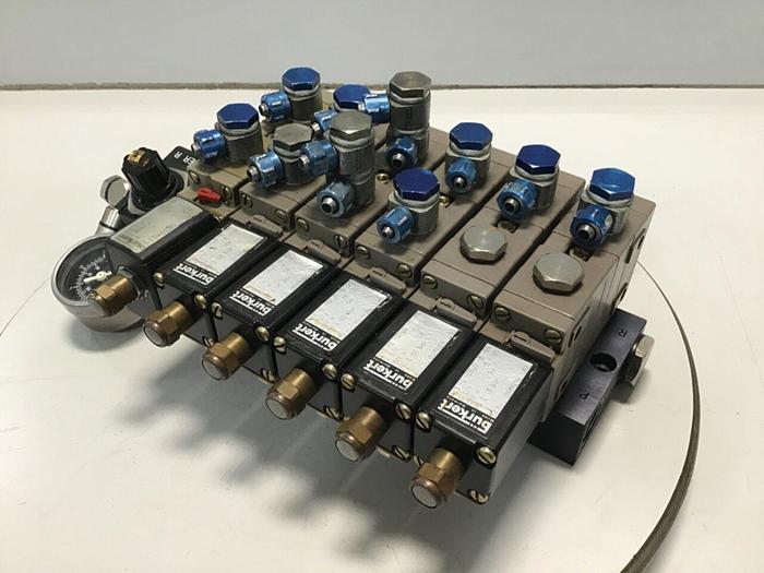 Used BURKERT Solenoid Valves & Manifold 413-G-06-0-B Used #116037