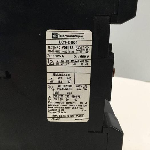 Used TELEMECANIQUE Contactor LC1D804 #94352
