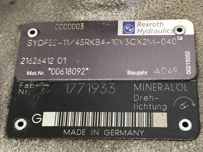 Used REXROTH Hydraulic Pump SYDFEE1145RKB410V3CX2M040 USED #100443