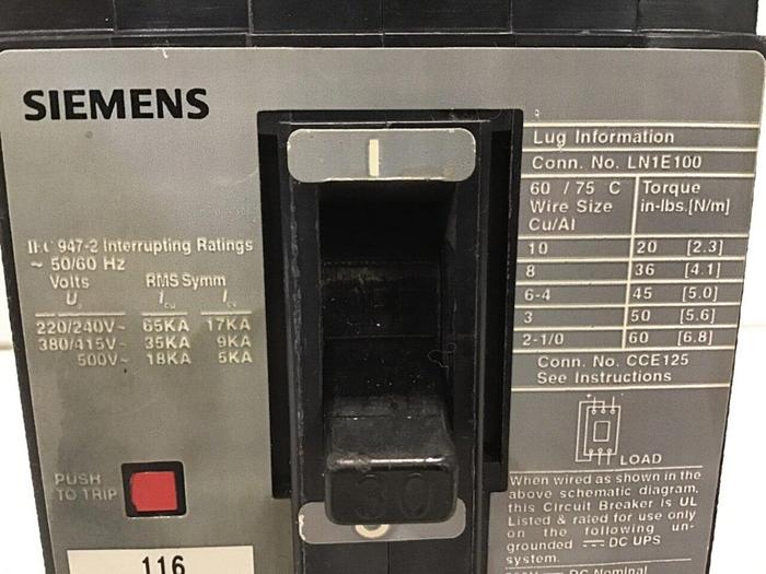 Used SIEMENS 30 Amp Circuit Breaker ED63B030 #138497
