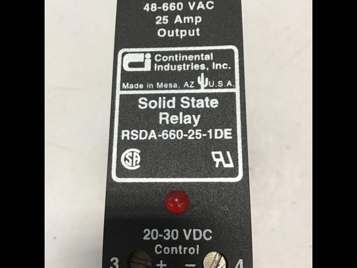 Used CONTINENTAL INDUSTRIES Solid State Relay RSDA-660-25-1DE Used