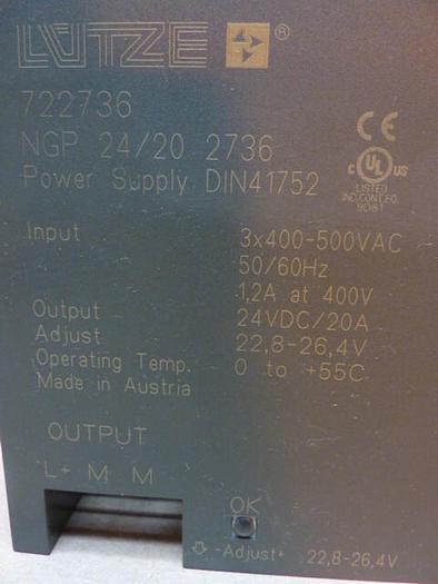Used LUTZE Power Supply 722736 #34798