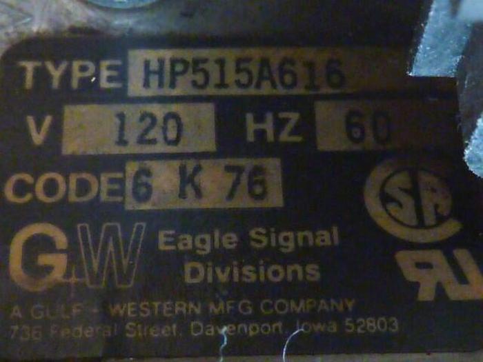Used EAGLE SIGNAL Reset Timer HP515A616 #26636