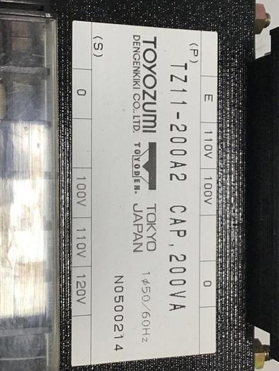 Used TOYOZUMI DENGEN KIKI 200 VA Transformer TZ11-200A2 #122484